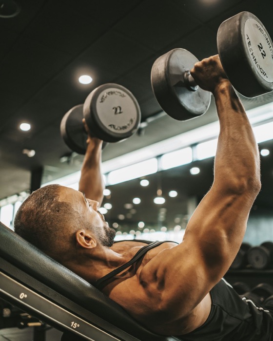 A lifter mid-curl